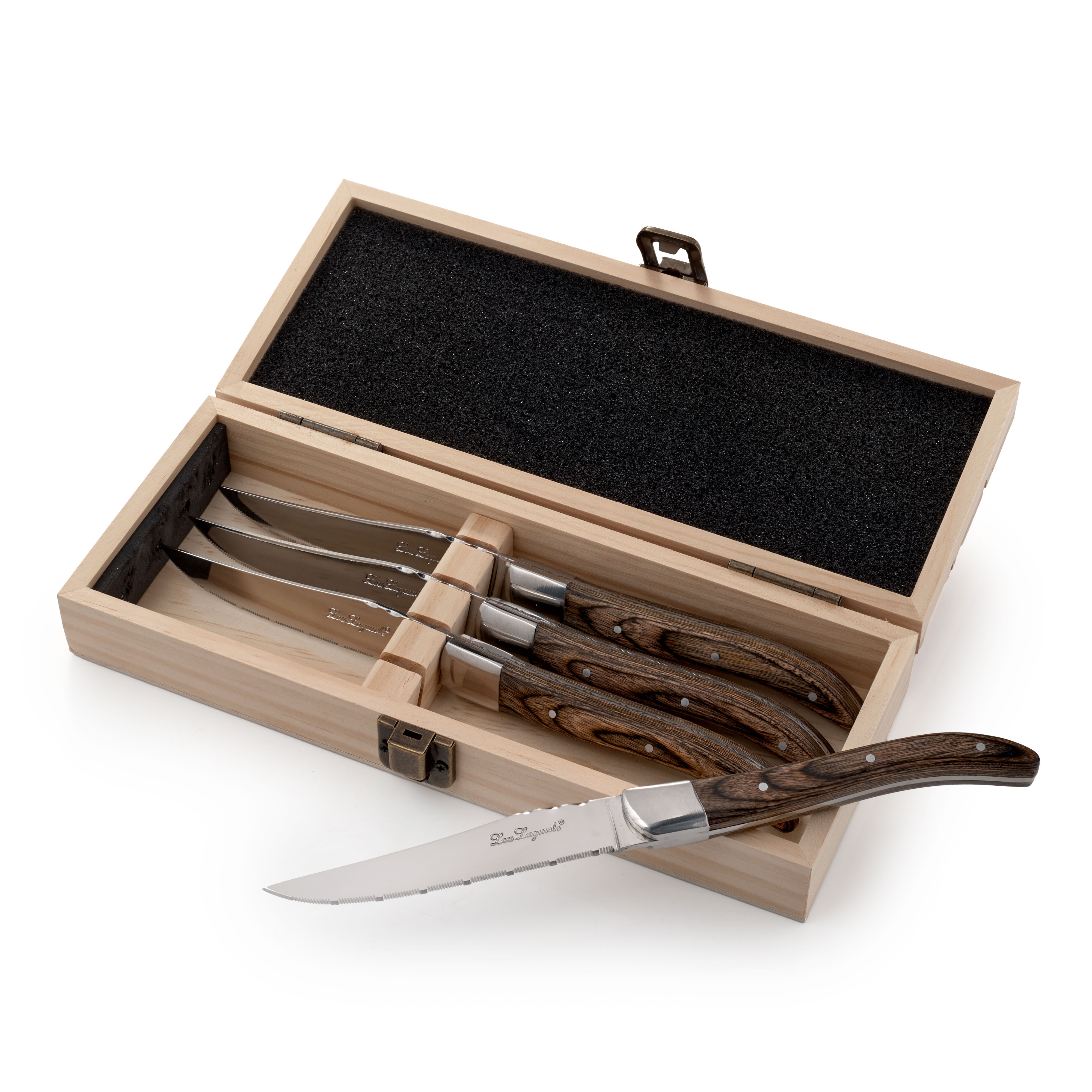 Couzon Lou Laguiole Noyer Steak Knives, Set of 4